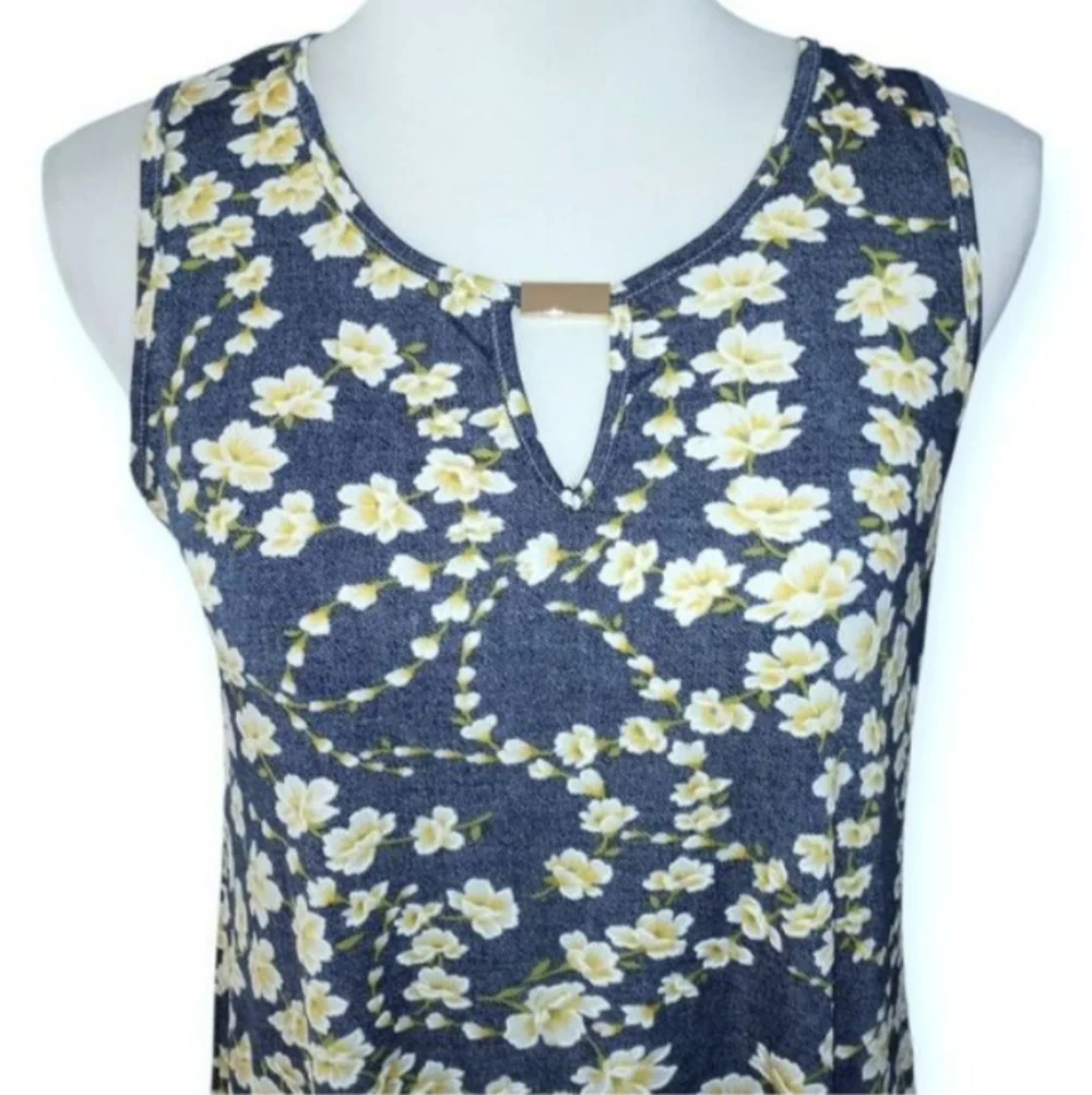 Espresso Blue and Yellow Floral Dress Sz.S EUC. - Picture 4 of 8